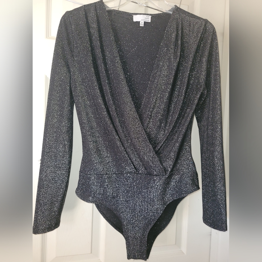 Elegant Black Shimmer Bodysuit